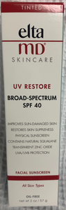 EltaMD UV Restore Tinted Broad-Spectrum SPF 40 is a 100% mineral sunscreen that improves sun-damaged skin and helps revitalize it 2 oz