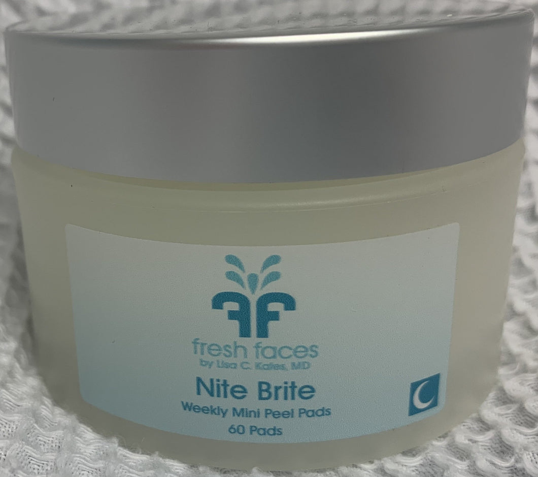 Fresh Faces Nite Brite weekly mini peel pads; contains 60 pads